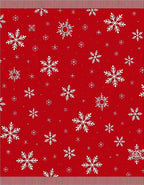 Crimson Red Snowfall Snowflake Scatter Rug
