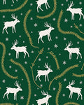 White Deer Festive Garland Emerald Rug