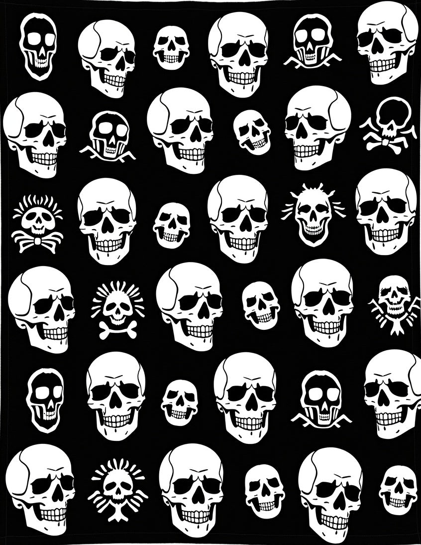 Enigmatic White Skulls Scatter Rug