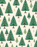 Green Pine Forest Christmas Trees Rug