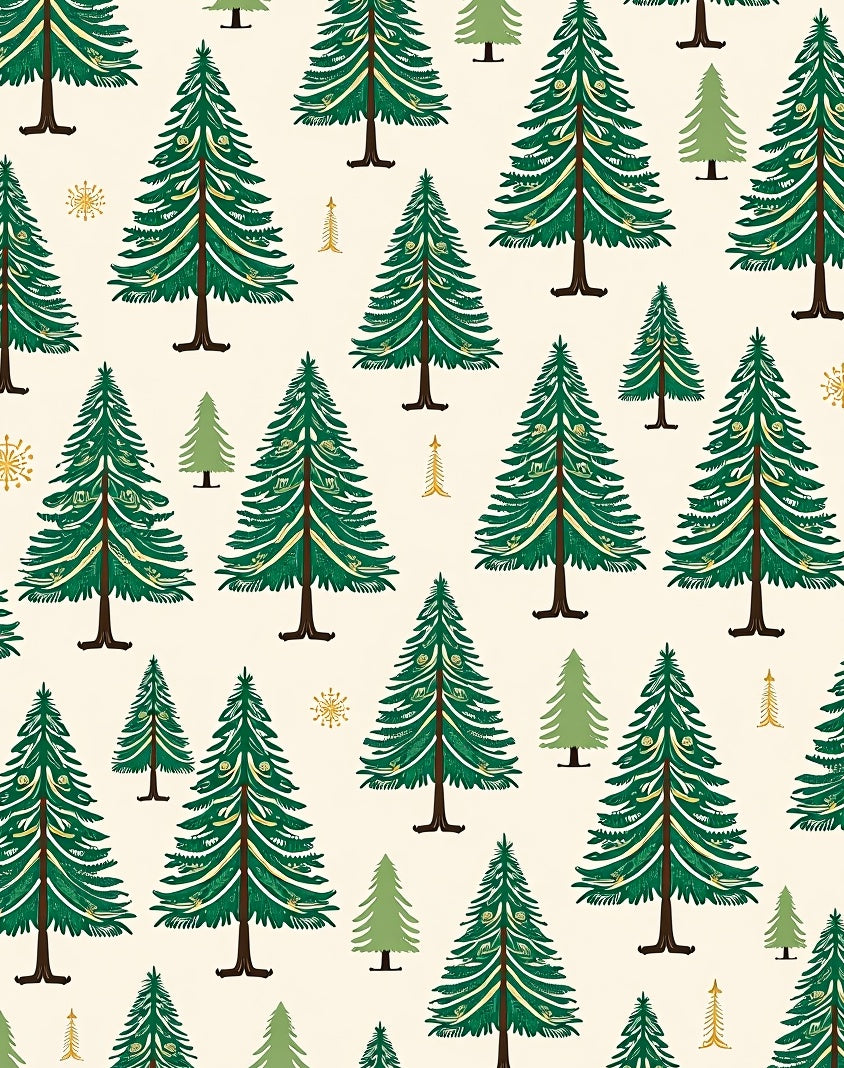Green Pine Forest Christmas Trees Rug