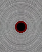 Concentric Circles Black Red Gray Rug