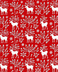 White Reindeer Snowflake Forest Scene Rug