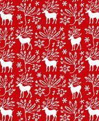 White Reindeer Snowflake Forest Scene Rug