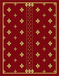 Crimson Starburst Medallion Border Rug