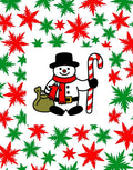 Christmas Snowman Red Green Starburst Rug