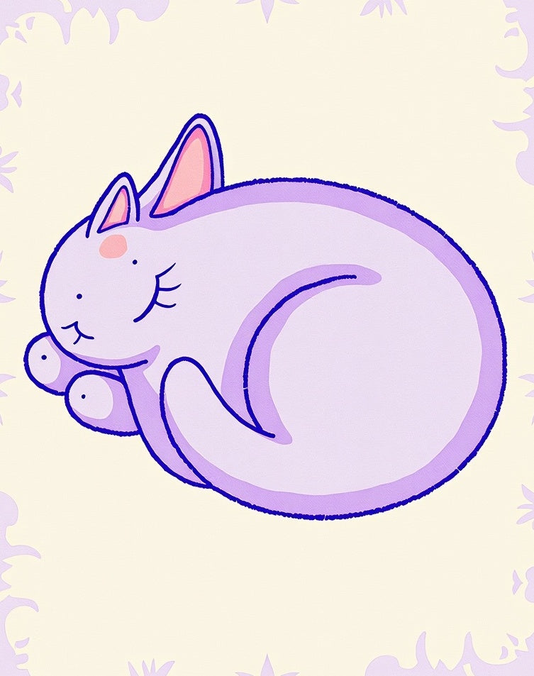 Cute Lavender Bunny Dreaming Rug