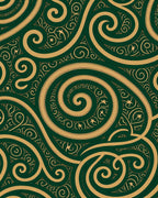 Emerald Gold Swirl Celtic Knot Rug