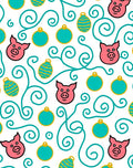 Whimsical Pig Face Ornament Swirls Rug