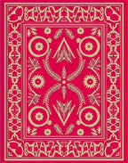 Crimson Gold Elaborate Floral Frame Rug