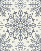 Tonal Gray Intricate Floral Mandala Rug