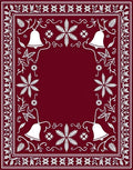 Crimson Bell Floral Border Rug