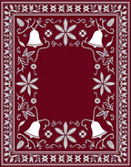 Crimson Bell Floral Border Rug