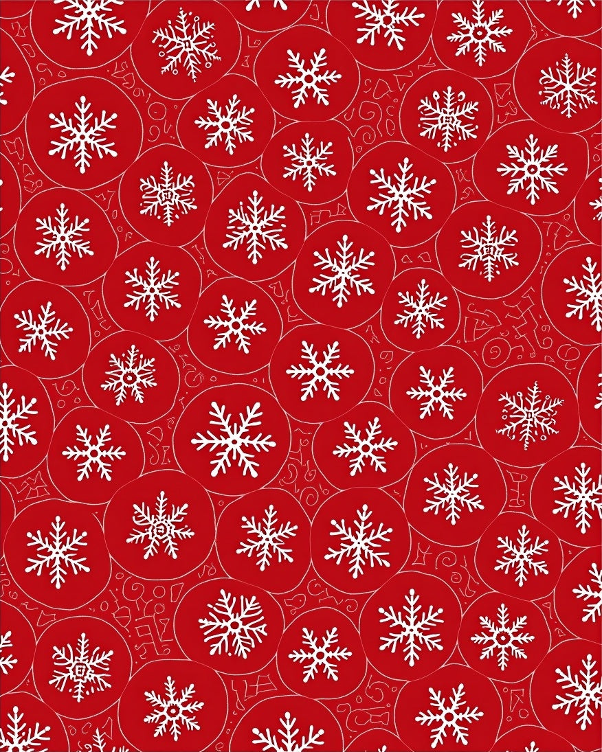 Crimson Snowflake Circles Abundant Rug