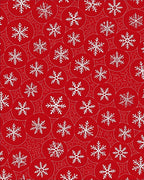 Crimson Snowflake Circles Abundant Rug