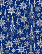 White Snowflake Forest Winter Scene Rug