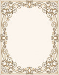 Cream and Brown Scrollwork Border Rug