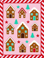 Gingerbread Houses Candy Cane Striped Border Rug