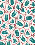 Teal Tree Red Dot Whimsical Rug