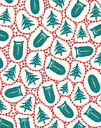 Teal Tree Red Dot Whimsical Rug