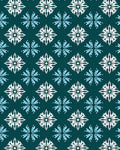 Teal White Blue Snowflake Medallion Rug