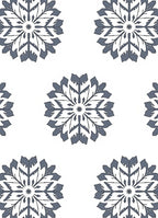 Gray Snowflake Medallion Repeat Rug