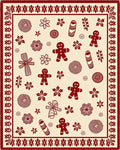 Joyful Gingerbread Man Candy Ornament Rug