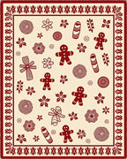 Joyful Gingerbread Man Candy Ornament Rug