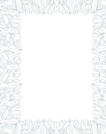 Ornate Blue Leafy Scrollwork Border Rug