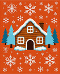 Gingerbread House Snow Flake Scene Rug