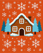 Gingerbread House Snow Flake Scene Rug