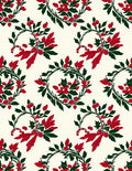 Crimson Red Holly Berry Wreath Rug