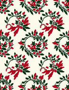 Crimson Red Holly Berry Wreath Rug