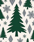 Forest Green Christmas Trees Snowflakes Diamonds Rug