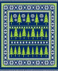 Dark Blue Pine Tree Holiday Rug