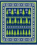 Dark Blue Pine Tree Holiday Rug