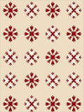 Crimson White Snowflake Repeat Rug