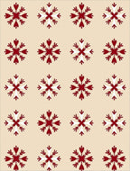Crimson White Snowflake Repeat Rug