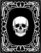 Monochromatic Skull Ornate Frame Rug