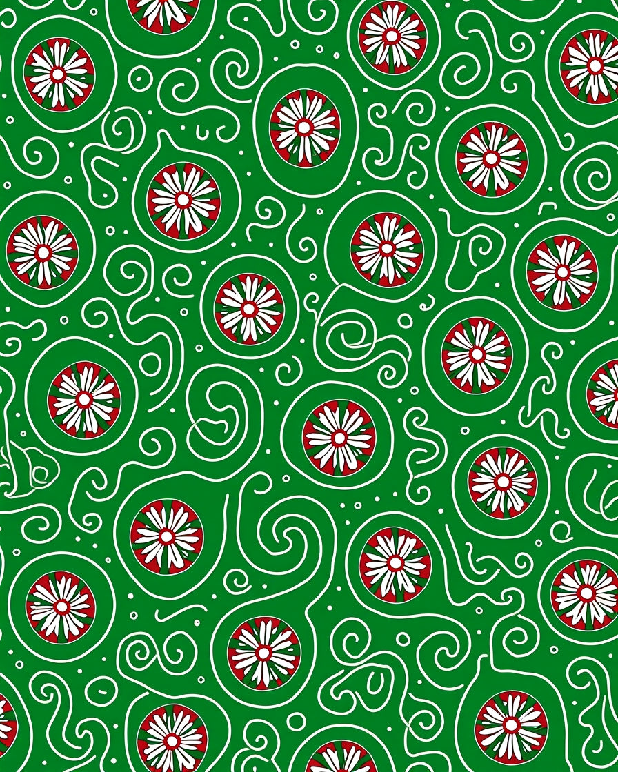 Christmas Ornament Medallion Swirl Rug