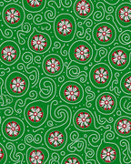 Christmas Ornament Medallion Swirl Rug