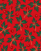 Crimson Red Botanical Berry Branches Rug