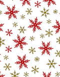 Crimson Gold Snowflake Scatter Rug