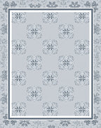 Pale Blue Floral Medallion Repeating Rug