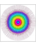 Rainbow Sunburst Radial Rays Rug