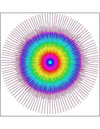 Rainbow Sunburst Radial Rays Rug