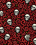 Whimsical Skull Swirl Star Rug