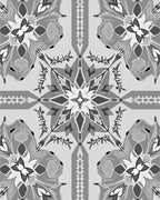 Monochromatic Geometric Star Medallion Rug