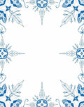 Blue Floral Medallion Border Rug