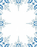 Blue Floral Medallion Border Rug
